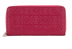 Loewe Repeat Anagram Zip Wallet, Leather, Pink, 261835, 2*